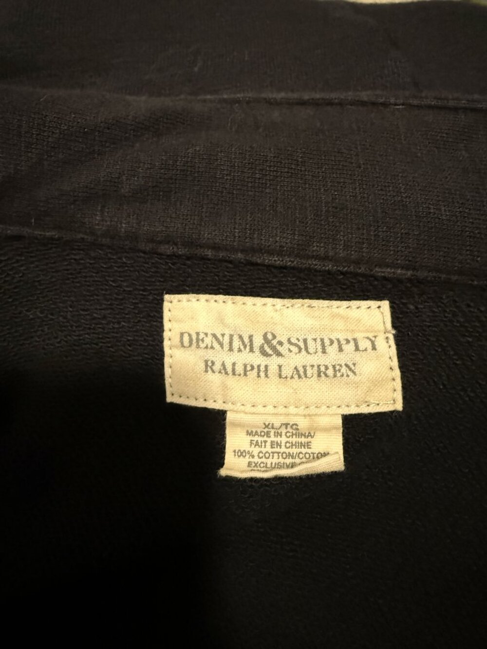 Denim & Supply Ralph Lauren Cropped Military Officer Jacket Dark Navy/Black XL - Picture 4 of 8
